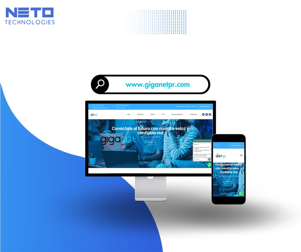 Presentación del sitio web de Giganet PR