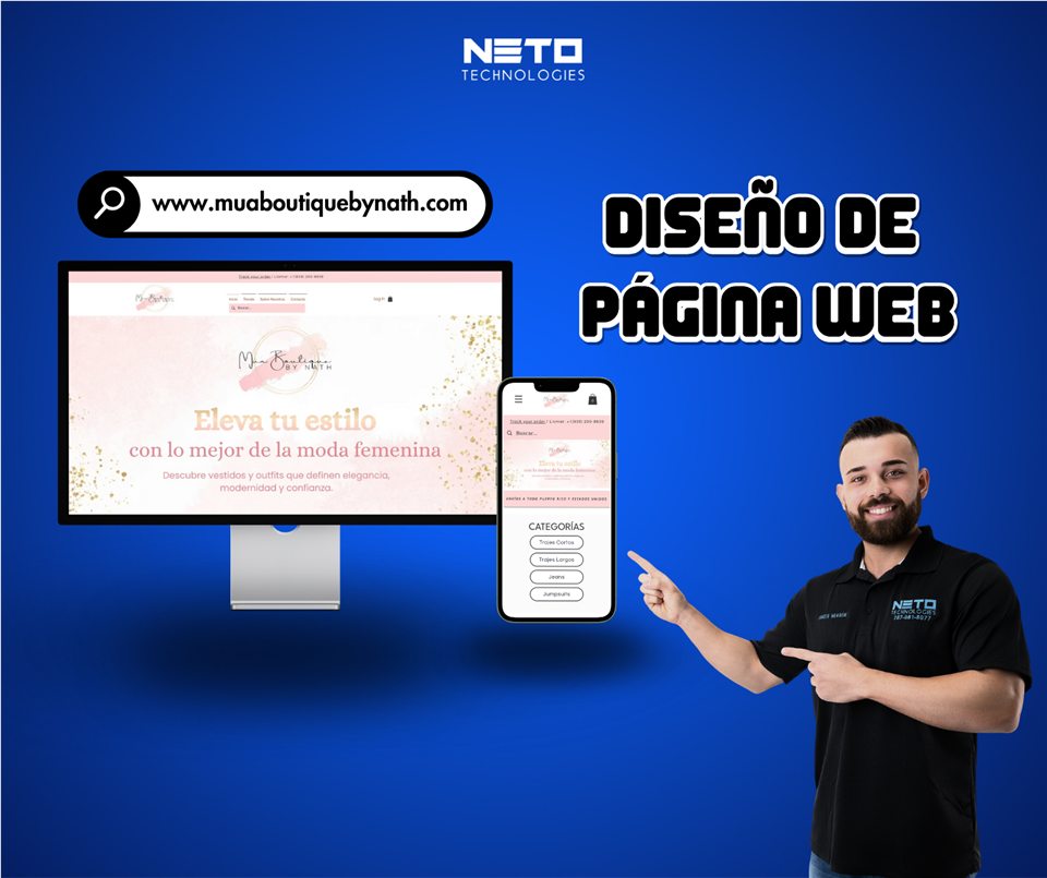 Presentación del sitio web MUA Boutique by Nath